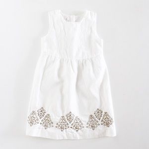 Old Navy White Taupe Embroidered Dress